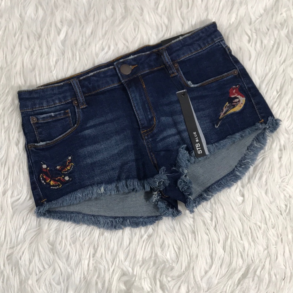STS Cutoff Embroidered Denim Shorts